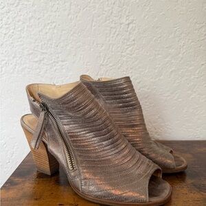Paul Green Metallic Peep-Toe Booties
